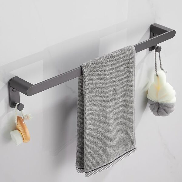 Black Single Towel Rail with Sponge Hook