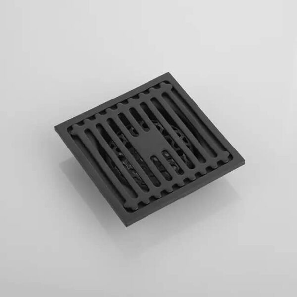 10x10cm Matte Black Linear Floor Drain