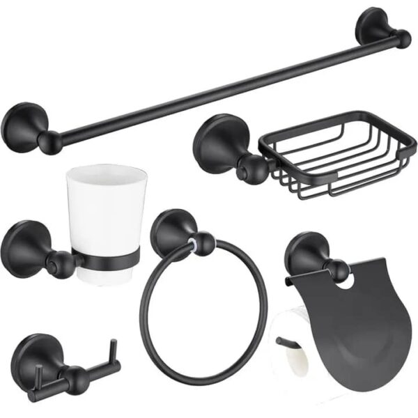 Magnus Black Bathroom Accessories Set