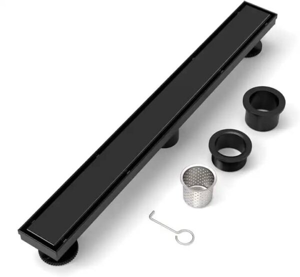 50x10cm Black Tile-Insert Shower Drain - Image 2