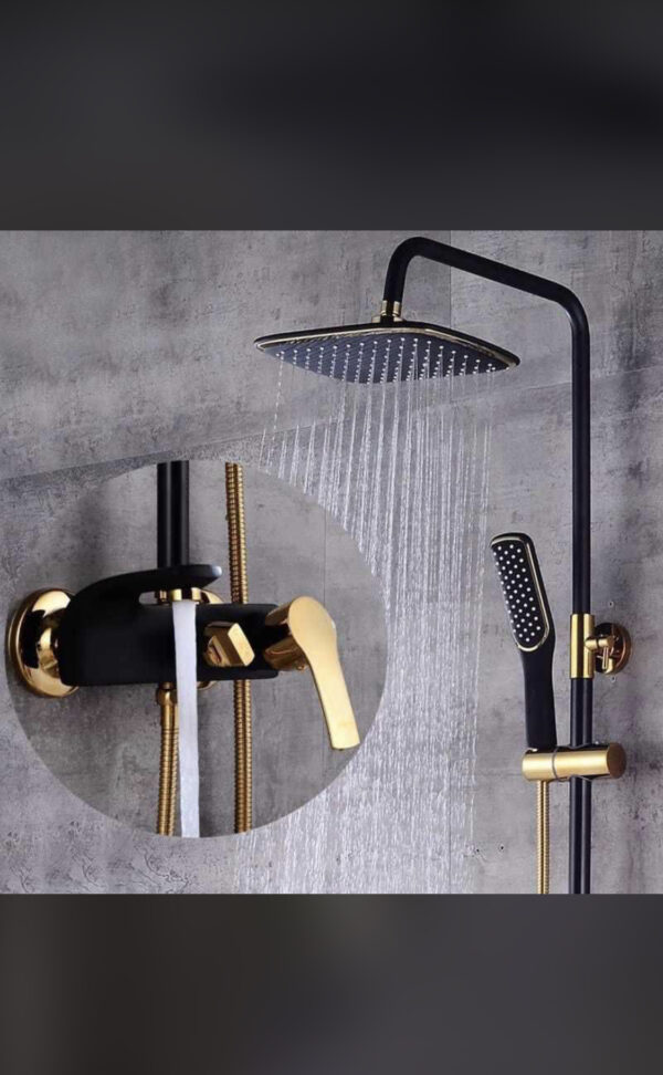 Black and Gold Heavy Gauge Shower - Model BS-SS12