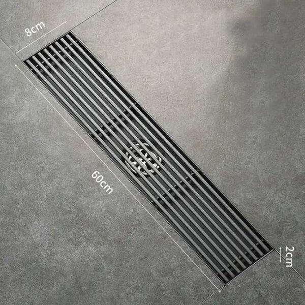 Rust-Resistant Linear Shower Floor Drain with Flow Waste, 60cm