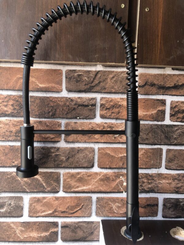 Matte Black Chain Handle Sink Tap