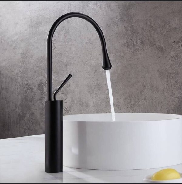 Modern Black 360-Degree Rotation High Base Basin/Sink Mixer - Image 2