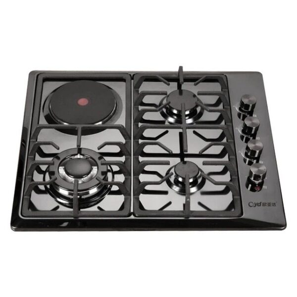 3-Burner Built-In Gas Cooker with Electric Hot Plate