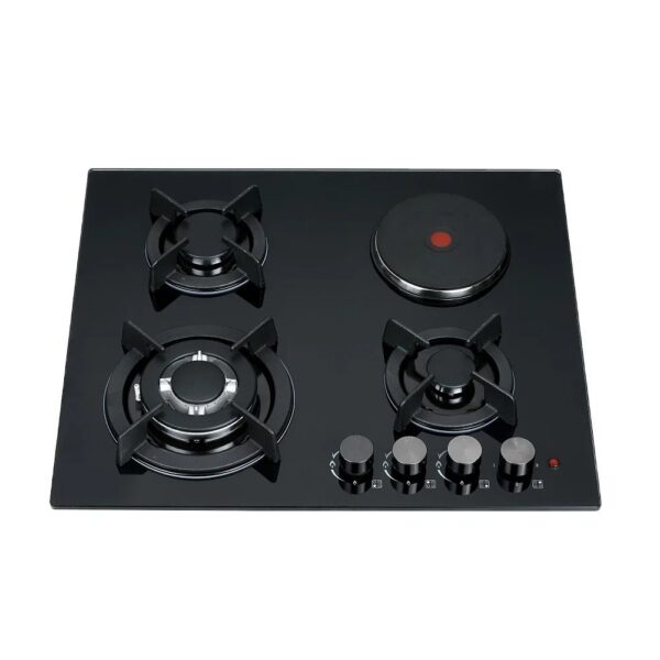 3-Burner Built-In Glass Cooktop with Hot Plate