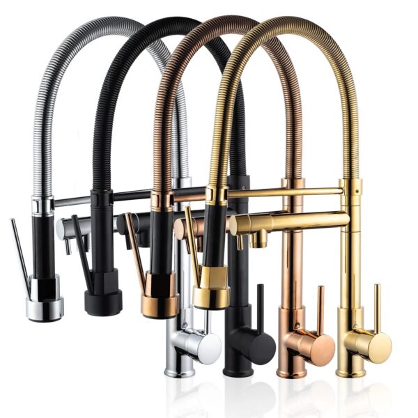 Executive Black Full-Chain Kitchen Sink Mixer - Image 3