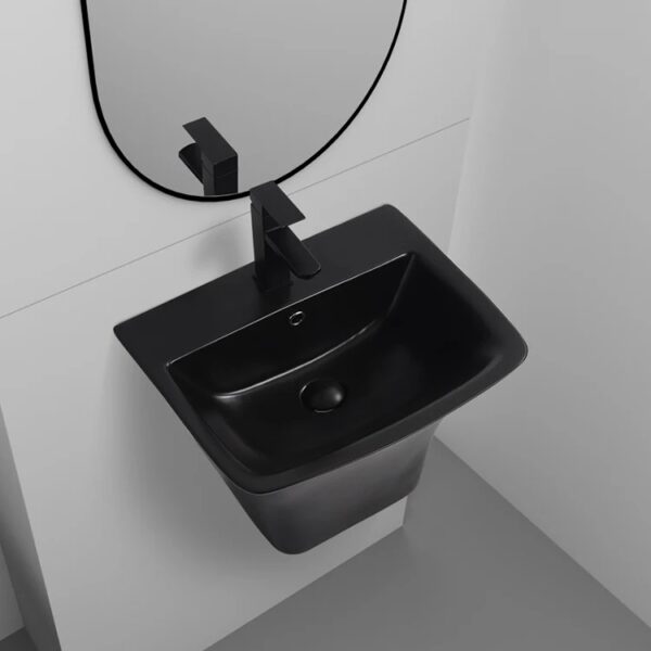 Black Square Wall-Mounted Executive Basin - Image 2