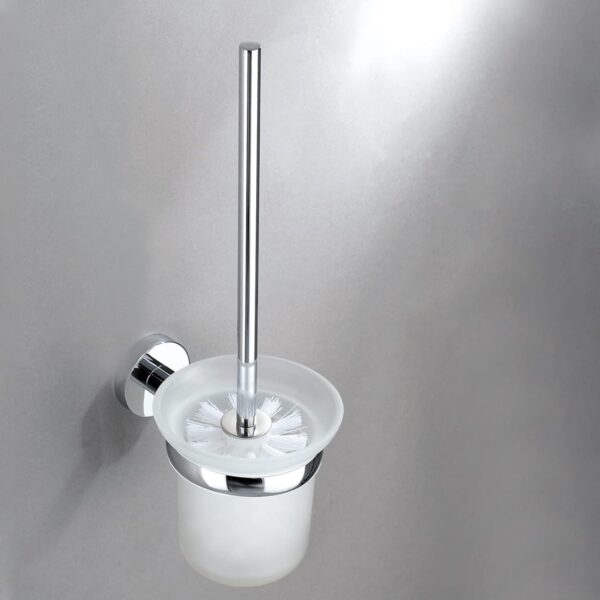 Frosted Glass Toilet Brush Holder