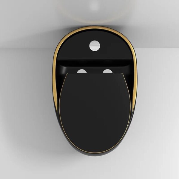 Black Executive One-Piece Modern Toilet Water Closet - Image 3