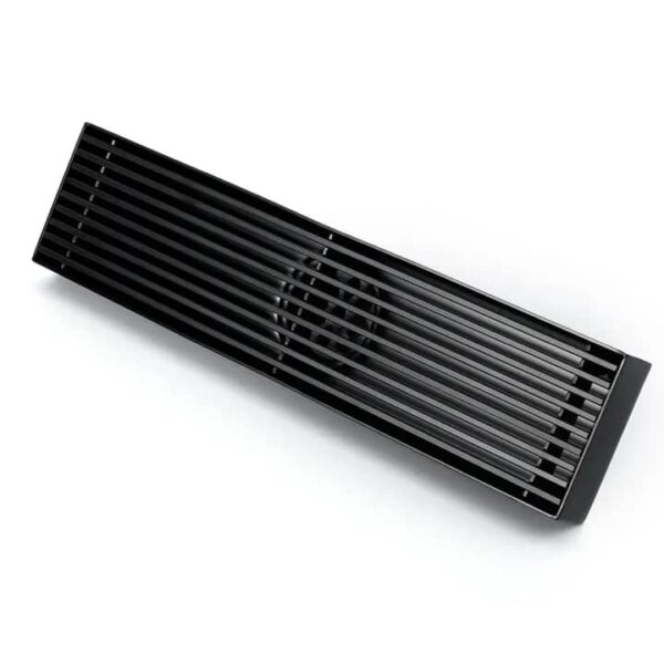 30x10cm Black Linear Shower Drain with Waste Flow - Image 2