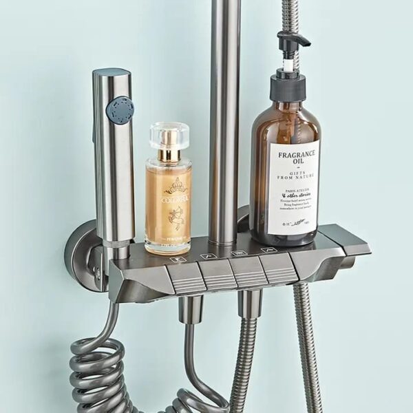 Modern Grey Piano Control Shower Mixer Set - Image 4