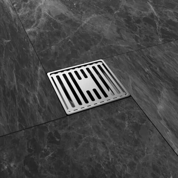 10x10cm Chrome Linear Drain for Floors